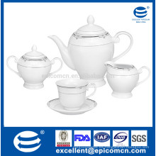 Taza y platillo determinados del pote del azúcar del té de la porcelana 15pcs